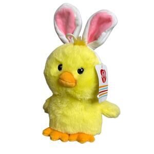 American Greetings Plush Chick Duck Yellow with Bunny Ears 10 inch Easter Toy